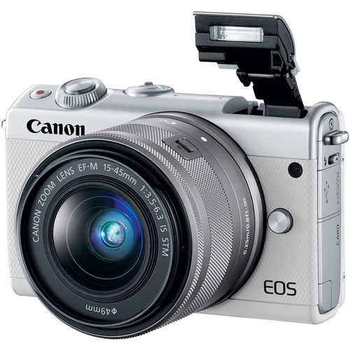 Canon EOS M100 Mirrorless Digital Camera with 15-45mm Lens (White)