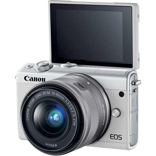 Canon EOS M100 Mirrorless Digital Camera with 15-45mm Lens (White)