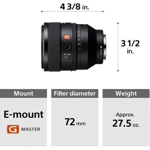 Sony FE 50mm f/1.2 GM Lens Domestic