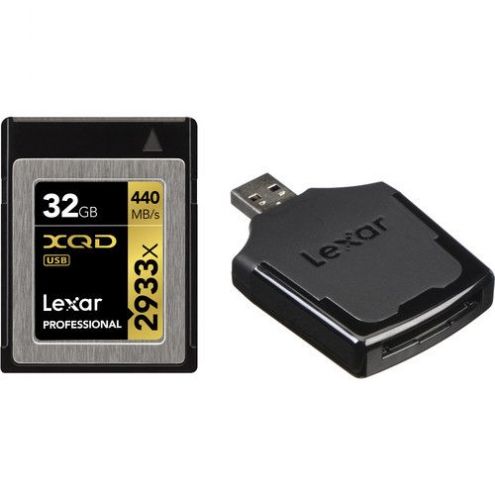 Lexar 32GB Professional 2933x XQD 2.0 Memory Card with Card Reader