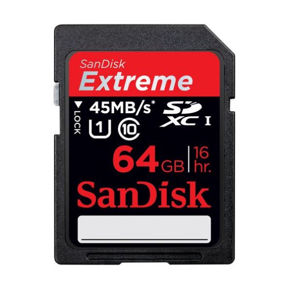 SanDisk 64GB Extreme UHS-I SDXC Memory Card (Class 10)